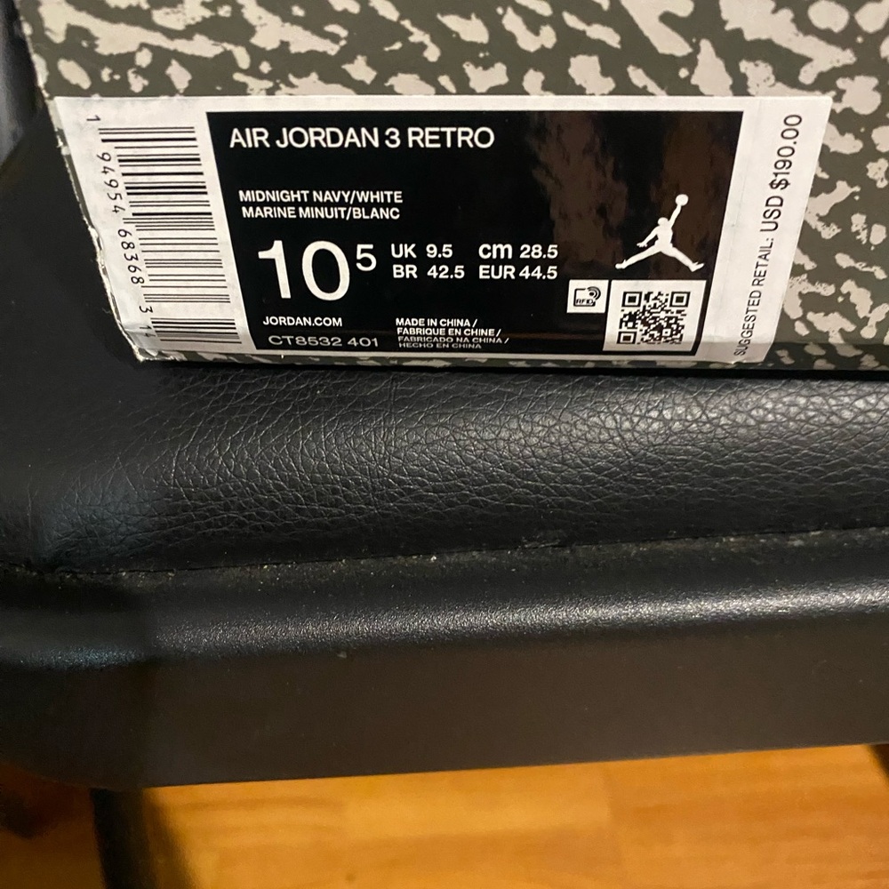 Jordan Air Jordan 3 Retro Midnight Navy/White - Picture 3 of 12
